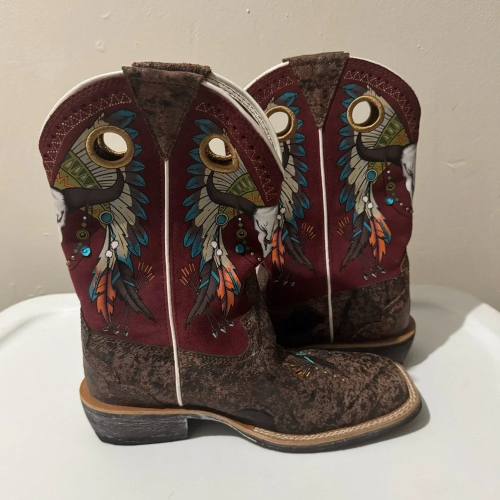 Ariat Rodeobaby Roundup Boots size 7 - Picture 2 of 6